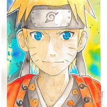 Mugshot Heros Naruto Uzumaki. Projekt z dziedziny Tradycyjna ilustracja, Malowanie akwarelą i Manga użytkownika le_sousmarin - 18.11.2021