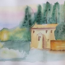 Mon projet du cours : Paysages naturels à l’aquarelle. Un proyecto de Bellas Artes, Pintura y Pintura a la acuarela de Mireille Yernaux - 19.11.2021
