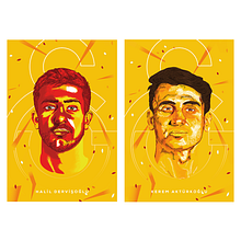 Portrait,Halil Dervişoğlu,Kerem Aktürkoğlu . Een project van Traditionele illustratie y Digitale illustratie van nazım ekrem - 15.01.2021