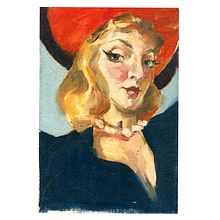 Pinup, releitura Gil Elvgreen feita em tinta oléo. Ilustração tradicional, e Pintura projeto de Caroline Passos - 19.11.2021