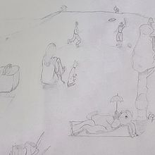 My project in Basic Principles of Drawing People from Imagination course. Un projet de Illustration traditionnelle, Beaux Arts, Esquisse , Dessin au cra, on, Dessin, Dessin artistique , et Dessin anatomique de lucettehindin - 19.11.2021