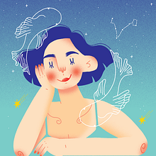 Zodiac Women - Adobe Fresco. Ilustração tradicional, Motion Graphics, Animação, Animação 2D, Desenho e Ilustração digital projeto de Paola Yuu (Papoulas Douradas) - 19.11.2021