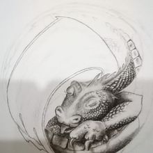 My Sleepy Dragon (a continuous travel project). Un proyecto de Ilustración tradicional de lune_staar - 20.11.2021