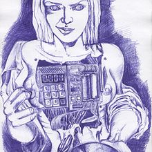 Cyber self portrait. Un projet de Illustration traditionnelle de Svetlana Volchak - 20.11.2021