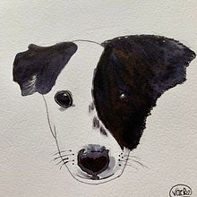 Black and white Puppy. Projekt z dziedziny Trad, c i jna ilustracja użytkownika vacker8 - 20.11.2021