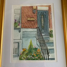 City row house. Projekt z dziedziny Trad, c, jna ilustracja,  Sztuki piękne i Malowanie akwarelą użytkownika vacker8 - 20.11.2021