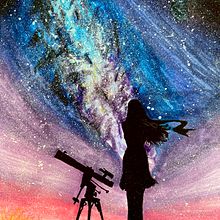 Paisagem Céu Noturno. Desenho, e Pintura projeto de Lara Beltrame - 22.11.2021