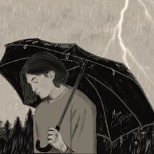 Mi Proyecto del curso: Técnicas de dibujo tradicional con Procreate “Troubled in the rain”. Traditional illustration, Drawing, Digital Illustration, Portrait Drawing, and Digital Drawing project by Gaby Cn - 11.22.2021