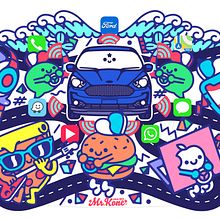 Ford Ein Projekt aus dem Bereich Design, Traditionelle Illustration, Werbung und Concept Art von Mr. Kone - 24.11.2021