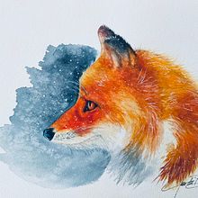 Fox_Watercolor . % Jean du Boulay tarafından hazırlanan Sulubo, Ve a Resim projesi - 11.24.2021