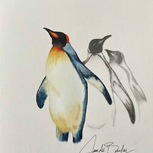 Penguins_Watercolor . % Jean du Boulay tarafından hazırlanan Sulubo, Ve a Resim projesi - 11.24.2021