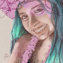 Portrait illustré façon Elena Garnu. Traditional illustration, Vector Illustration, Digital Illustration, and Portrait Drawing project by faimano - 11.25.2021