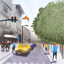 Pito's Street in Adobe Fresco. Un progetto di Belle arti, Pittura ad acquerello, Illustrazione architettonica, Disegno digitale e Pittura digitale di Vera Lalyko - 26.11.2021