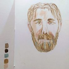 My First Try Of Portrait-My project in Watercolor Portrait Sketchbook course. Un proyecto de Pintura, Pintura a la acuarela, Dibujo de Retrato y Sketchbook de Mary Kappatou - 26.11.2021