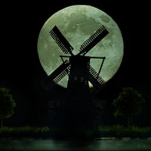 Moonrise over Windmill. Photograph project by Jonathan Salvacion - 11.28.2021