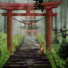 "Kitsune". Traditional illustration, Digital Illustration, Concept Art, and Digital Painting project by Adrián Rayón - 11.28.2021