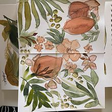 My project in Artistic Floral Watercolor: Connect with Nature course. Traditional illustration, Painting, Watercolor Painting, and Botanical Illustration project by Noor Bazlamit - 11.30.2021