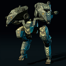 Bicephalous Combat Mech. 3D, 3D Modeling, and Video Games project by Pablo Vietto Ouviña - 11.30.2021