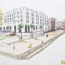 Mi Proyecto del curso: Dibujo arquitectónico con acuarela y tinta : Hôtel Splendid à Dax. Un progetto di Bozzetti, Disegno, Pittura ad acquerello, Illustrazione architettonica, Sketchbook e Illustrazione con inchiostro di Jean-Charles - 29.11.2021
