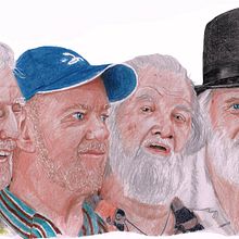 Four Bards Come Out to Play. Un progetto di Illustrazione tradizionale, Bozzetti, Pittura ad acquerello, Illustrazione architettonica e Sketchbook di Keith Blake - 30.11.2021