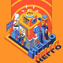 Meu projeto do curso: Ilustração vetorial isométrica a partir do zero. Un progetto di Graphic design, Illustrazione vettoriale e Illustrazione digitale di Nathalia Scardua - 02.12.2021