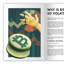 Editorial Illustration: Bitcoin Is Volatile by Design. Projekt z dziedziny Trad, c, jna ilustracja,  R, sunek, Ilustracja w i dawnicza użytkownika Sam Ochoa - 25.11.2021