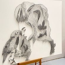 String Art Portrait for Yours Truly Hotel. Un proyecto de Tejido y Diseño de Tiffany Lusteg - 02.12.2021