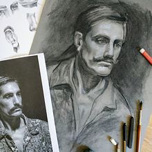 Mój projekt z kursu: Realistyczny portret węglem. Projekt z dziedziny Trad, c, jna ilustracja,  Sztuki piękne,  R, sunek, Portret, R, sunek realist i czn użytkownika basia_b - 02.12.2021