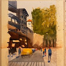 Il mio progetto del corso: Paesaggi urbani ad acquerello. Un proyecto de Bellas Artes, Pintura a la acuarela e Ilustración arquitectónica de masinialessio - 02.12.2021