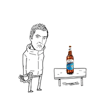 Liam se toma una Quilmes. Projekt z dziedziny  Animacja, Animacje 2D, Ilustracja c, frowa, Projektowanie dla portali społecznościow i ch użytkownika Fernando Garcia Lecuona - 30.11.2021