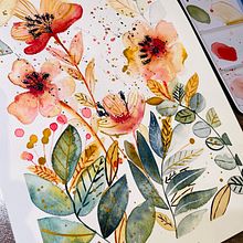 Mi Proyecto del curso: Acuarela floral: conecta con la naturaleza. Projekt z dziedziny Trad, c, jna ilustracja,  Malarstwo, Malowanie akwarelą, R i sunek botaniczn użytkownika XIMENA GONZALEZ - 03.12.2021