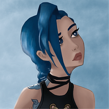 Jinx Arcane Fanart. Projekt z dziedziny Trad, c i jna ilustracja użytkownika Luana Santana de Farias - 27.11.2021