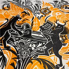 Digital and Woodcut Illustrated poster for Signal Return Printshop in Detroit. . Un proyecto de Ilustración tradicional, Diseño de carteles, Stor y telling de Don Kilpatrick III - 23.11.2021