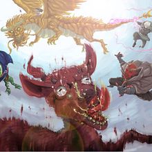Falling from a Golden Dragon. Een project van Traditionele illustratie van Jomari Niala - 04.12.2021