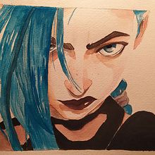 Il mio progetto del corso: Ritratto ad acquerello a partire da una fotografia (Jinx). Traditional illustration, Watercolor Painting, and Portrait Drawing project by june21 - 11.28.2021