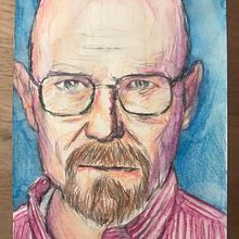 Watercolor drawing: Walter White / Breaking Bad. Traditional illustration project by Joakim Rollin - 12.04.2021