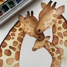 Giraffe - new born. Un proyecto de Ilustración tradicional de Eline Kemp - 05.12.2021