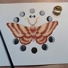 Infinity Moth. Watercolor Painting, and Traditional illustration project by kraftykatt.studios - 12.04.2021