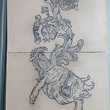 Mein Kursprojekt: Einführung in den Engraving-Stil für Tattoos. Un progetto di Design di tatuaggi di Grosser Tatzelwurm - 05.12.2021