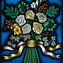 Wedding Bouquet Stained Glass Window. Un proyecto de Interiorismo de Flora Jamieson - 07.12.2021