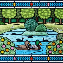 Park Life Stained Glass Window. Un proyecto de Interiorismo de Flora Jamieson - 07.12.2021