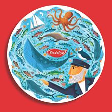 Bird's Eye -  Ocean Explorer Competition Plate . Un progetto di Illustrazione tradizionale, Pubblicità, Illustrazione digitale e Illustrazione infantile di Gareth Lucas - 03.09.2019