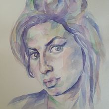 Amy winehouse acuarela. Drawing, Painting, and Creativit project by ncadeb - 11.07.2021