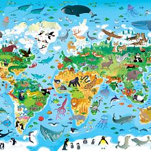 Animals of the World Jigsaw - Usborne. Un proyecto de Ilustración tradicional, Ilustración digital e Ilustración infantil de Gareth Lucas - 05.09.2019