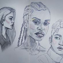 Mi Proyecto del curso: Sketchbook de retrato: explora el rostro humano. Sketching, Drawing, Portrait Drawing, Artistic Drawing, and Sketchbook project by iga_lam - 12.08.2021