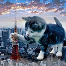 Kittenzilla. Un proyecto de Fotomontaje de Mattia Amadei - 13.11.2021
