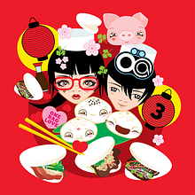 Big Bao Battle III: OCA of Greater Houston Fundraising Event Illustrations. Un proyecto de Diseño, Ilustración tradicional, Dirección de arte, Diseño de personajes, Diseño gráfico, Redes Sociales, Ilustración vectorial, Diseño de carteles e Ilustración digital de Katharine Kearns - 28.08.2018