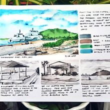 My project in Watercolor Travel Journal course. Traditional illustration, Watercolor Painting, Architectural Illustration, and Sketchbook project by Boris Roson - 12.05.2021