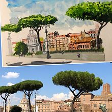 My project in Watercolor Travel Journal course. Traditional illustration, Watercolor Painting, Architectural Illustration, and Sketchbook project by Lydia Kong - 12.06.2021