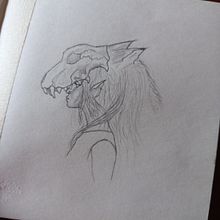 Wolfsceleton girl. Un proyecto de Ilustración tradicional de Maria Antipova - 09.12.2021